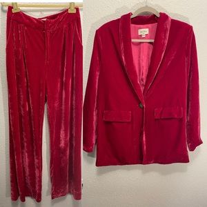 Velvet Pink Suit Blazer S and Pants M